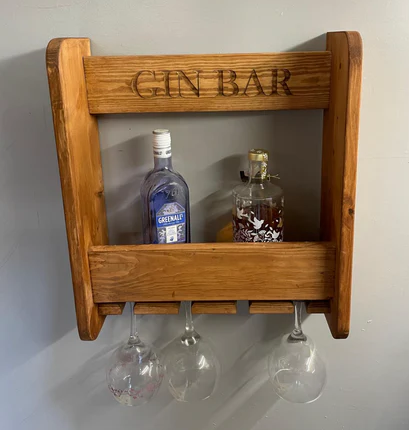 Solid Pine Home Gin Bar / Wine Bar