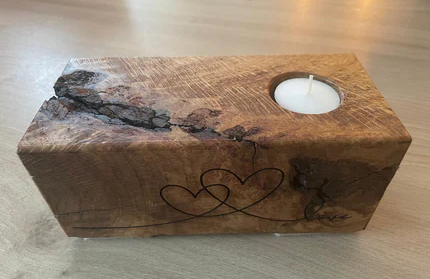 Solid Oak Tea Light Block - Medium