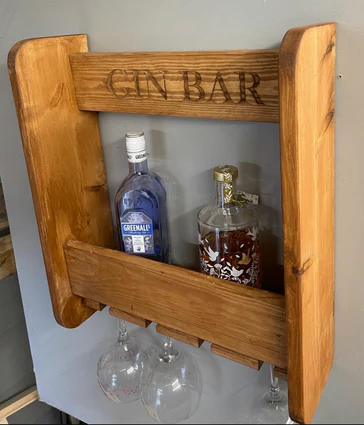 Solid Pine Home Gin Bar / Wine Bar