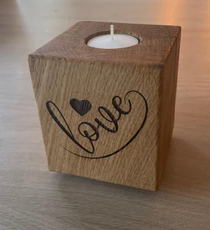 Solid Oak Tea Light Block - Small