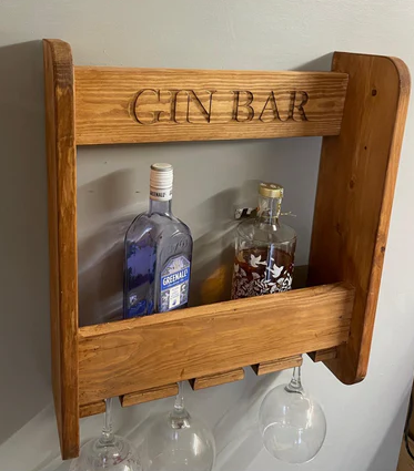 Solid Pine Home Gin Bar / Wine Bar