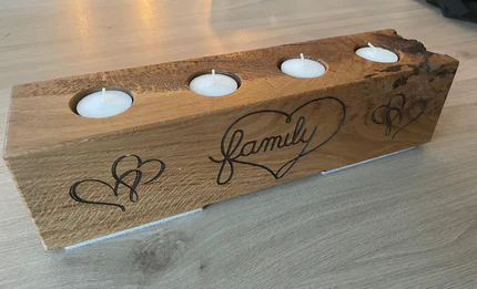 Solid Oak Tea Light Block - Large