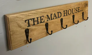 Solid Oak Key Hook Rack