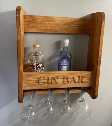 Solid Pine Home Gin Bar / Wine Bar