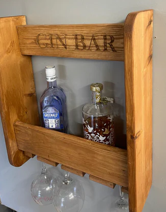 Solid Pine Home Gin Bar / Wine Bar