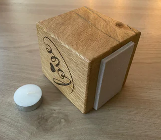 Solid Oak Tea Light Block - Small