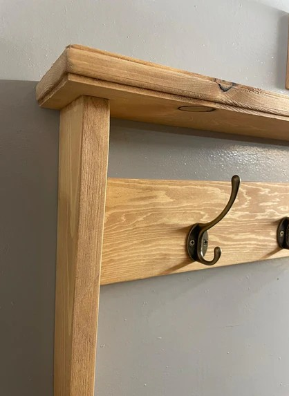 Solid Pine Family Coat Rack - Large - 2 Tiered