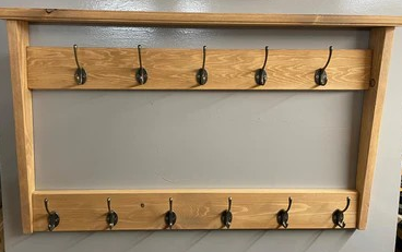 Solid Pine Family Coat Rack - Large - 2 Tiered