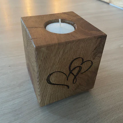 Solid Oak Tea Light Block - Small