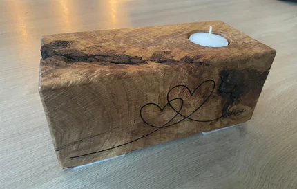 Solid Oak Tea Light Block - Medium