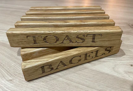 Solid Oak Toast / Bagel Rack