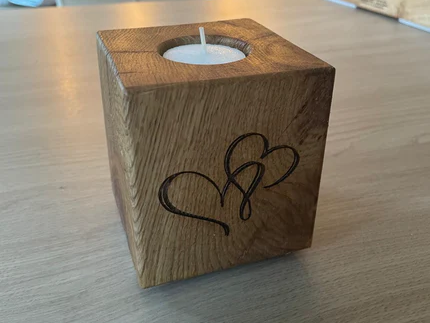 Solid Oak Tea Light Block - Small