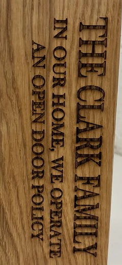 Door Stop, Solid Oak, Heavy. Fully Personalised With Any Family Name.