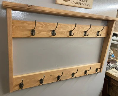 Solid Pine Family Coat Rack - Large - 2 Tiered