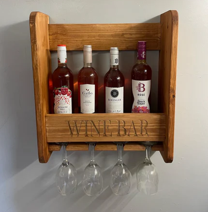 Solid Pine Home Gin Bar / Wine Bar